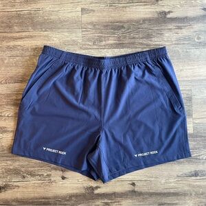 Under Armour Project Rock Shorts Mens Size XL Navy Blue Ultimate 5" Training